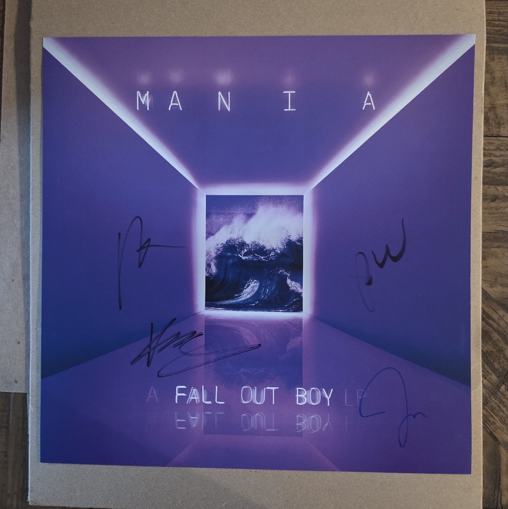 Autographed Fall Out Boy MANIA Album Poster
